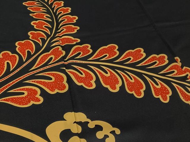 平和屋着物▽訪問着　単衣　立波花文　黒地　AABH5678jh 平和屋着物▽訪問着 単衣 立波花文 黒地 AABH5678jh