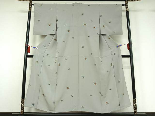 平和屋着物▽上質な小紋　単衣　宝尽くし花鳥文　金彩　正絹　逸品　AABH5682jh 平和屋着物▽上質な小紋 単衣 宝尽くし花鳥文 金彩 正絹 逸品 AABH5682jh