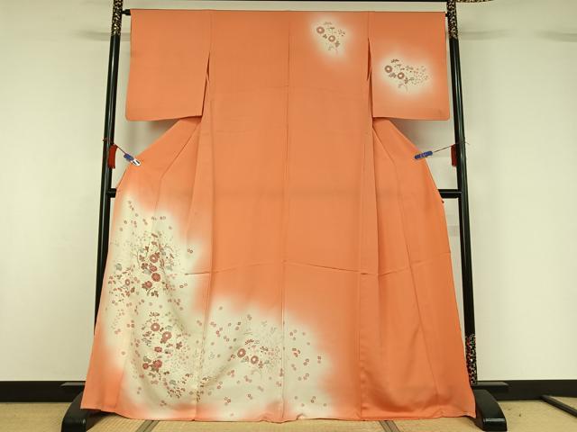 平和屋着物▽中国三大刺繍　相良刺繍　訪問着　単衣　手描き　風景花文　正絹　逸品　AABH5685jh 平和屋着物▽中国三大刺繍 相良刺繍 訪問着 単衣 手描き 風景