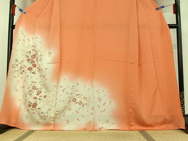 平和屋着物▽中国三大刺繍　相良刺繍　訪問着　単衣　手描き　風景花文　正絹　逸品　AABH5685jh 平和屋着物○中国人間国宝 将雪英 訪問着 中国三大刺繍 相良刺繍 総