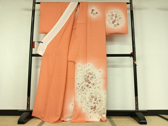 平和屋着物▽中国三大刺繍　相良刺繍　訪問着　単衣　手描き　風景花文　正絹　逸品　AABH5685jh