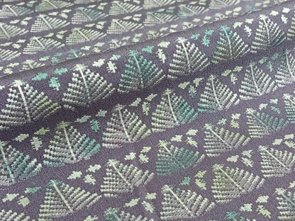平和屋着物▽上質な小紋　単衣　お召地　草花文　正絹　逸品　AABH5686jh
