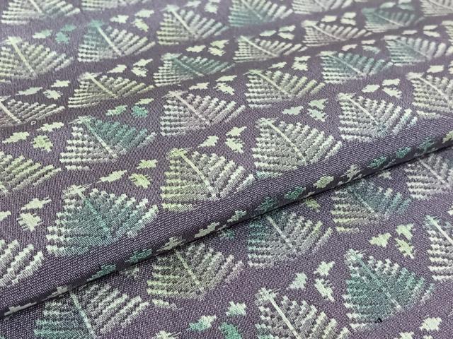 平和屋着物▽上質な小紋　単衣　お召地　草花文　正絹　逸品　AABH5686jh