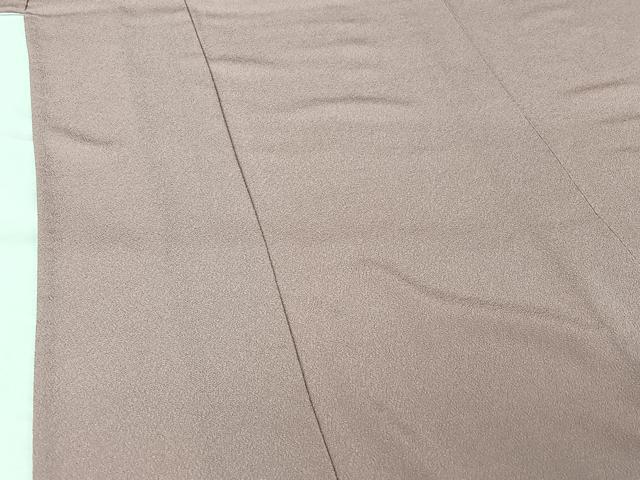 平和屋着物▽色無地 単衣 梅鼠色 鬼しぼ縮緬 洗える着物