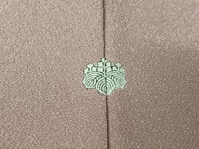 平和屋着物▽色無地　単衣　梅鼠色　鬼しぼ縮緬　洗える着物　AABH5688jh 平和屋着物▽色無地 単衣 梅鼠色 鬼しぼ縮緬 洗える着物