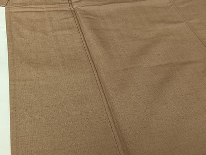 平和屋着物▽男性　紬　単衣　空五倍子色　正絹　逸品　AABH5689jh