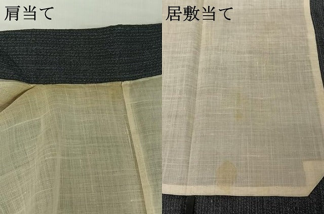 平和屋着物▽男性　紬　単衣　縞　正絹　逸品　AABH5690jh