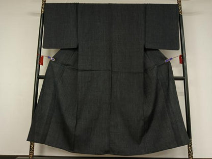 平和屋着物▽男性　紬　単衣　縞　正絹　逸品　AABH5690jh