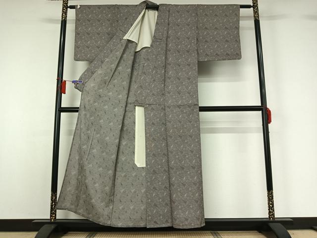 平和屋着物▽上質な小紋　単衣　切り嵌め文　正絹　逸品　AABH5691jh 平和屋着物▽上質な小紋 単衣 切り嵌め文 正絹 逸品 AABH5691jh