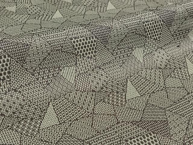 平和屋着物▽上質な小紋 単衣 切り嵌め文 正絹 逸品 AABH5691jh