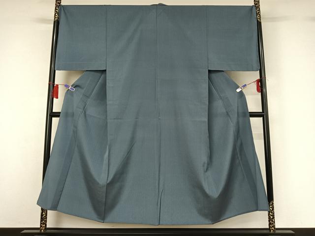 平和屋着物▽男性　色無地　単衣　お召地　舛花色　正絹　逸品　AABH5692jh