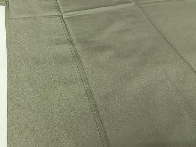 平和屋着物▽男性　色無地　単衣　お召地　利休鼠色　正絹　逸品　AABH5693jh