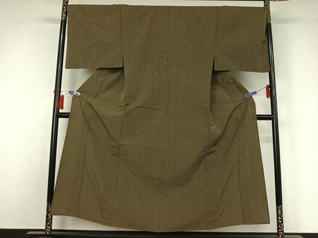 平和屋着物▽男性　紬　単衣　縞　正絹　逸品　AABH5695jh