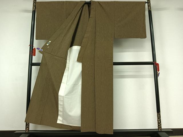平和屋着物▽男性 紬 単衣 縞 正絹 逸品 AABH5695jh