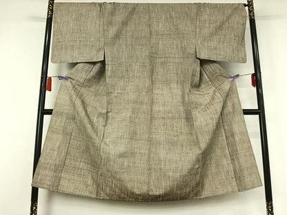 平和屋着物▽男性　紬　単衣　霞文　正絹　逸品　AABH5697jh