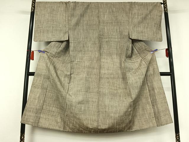 平和屋着物▽男性　紬　単衣　霞文　正絹　逸品　AABH5697jh