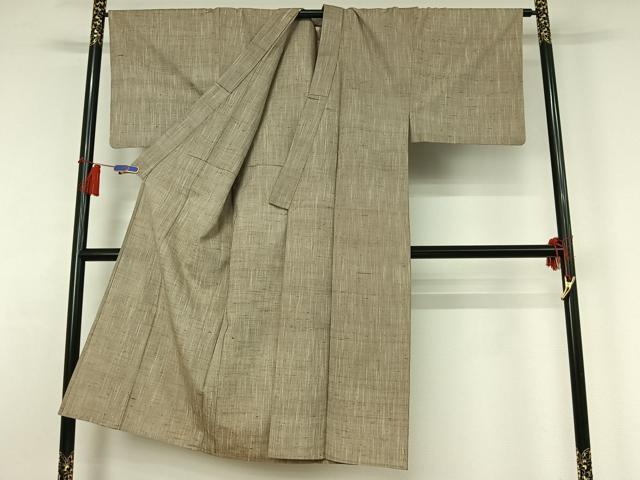 平和屋着物▽男性　紬　単衣　霞文　正絹　逸品　AABH5697jh