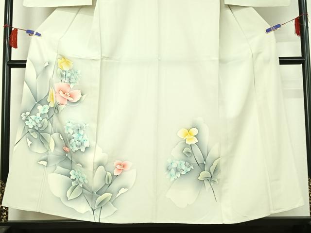 平和屋着物▽訪問着　単衣　草花文　暈し染め　金彩　正絹　逸品　AABF9187jh 平和屋着物▽訪問着 単衣 草花文 暈し染め 金彩 正絹 逸品 AABF9187jh