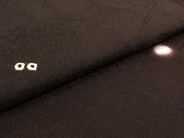 平和屋着物▽上質な小紋　単衣　絞り　丸文　蛍暈し　ロング丈　正絹　逸品　AABH5700jh