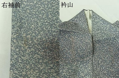 平和屋着物▽上質な小紋　単衣　紬地　霞文　正絹　逸品　AABH5701jh