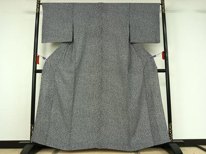 平和屋着物▽上質な小紋 単衣 霞文 正絹 逸品 AABH5703jh