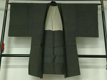 平和屋着物▽男性　羽織　スリーシーズン　春夏秋　塵除け　霞文　正絹　逸品　AABH5704jh