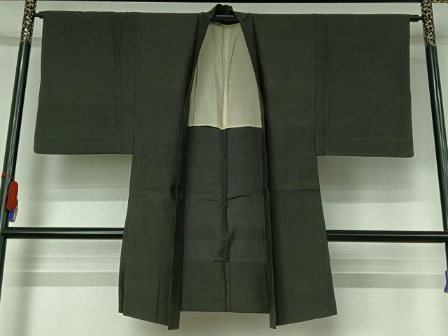 平和屋着物▽男性　羽織　スリーシーズン　春夏秋　塵除け　霞文　正絹　逸品　AABH5704jh
