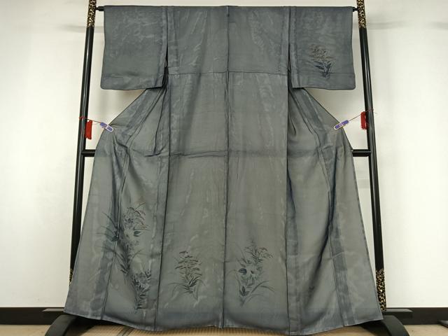 平和屋着物▽訪問着　無双　紗袷　紗×絽　草花文　正絹　逸品　AABH5707jh