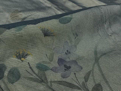 平和屋着物▽訪問着　無双　紗袷　紗×絽　草花文　正絹　逸品　AABH5707jh