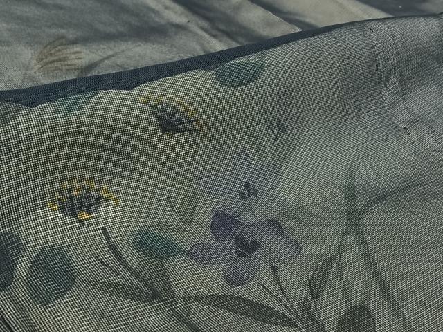 平和屋着物▽訪問着　無双　紗袷　紗×絽　草花文　正絹　逸品　AABH5707jh
