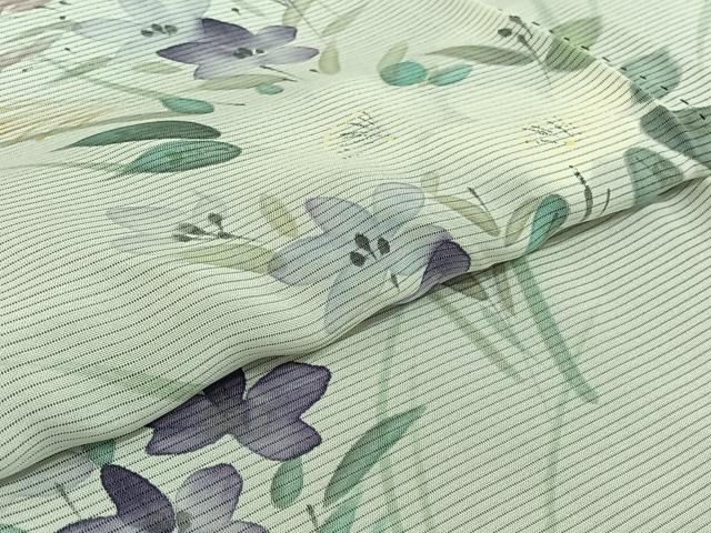 平和屋着物▽訪問着　無双　紗袷　紗×絽　草花文　正絹　逸品　AABH5707jh