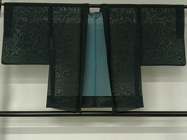 平和屋着物▽羽織　スリーシーズン　春夏秋　塵除け　草葉文　正絹　逸品　AABH5708jh