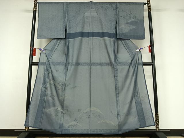 平和屋着物▽訪問着　無双　紗袷　紗×紗　芝花文　正絹　逸品　AABH5711jh