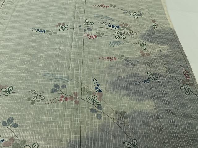 平和屋着物▽訪問着　無双　紗袷　紗×紗　芝花文　正絹　逸品　AABH5711jh