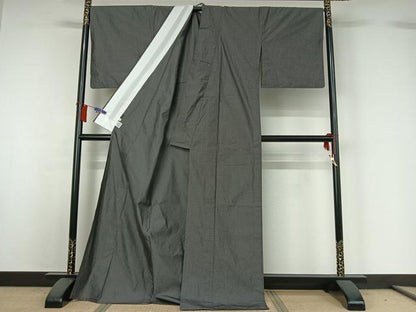 平和屋着物▽綿紬 単衣 水玉文様 ロング丈 綿 AABH5713jh