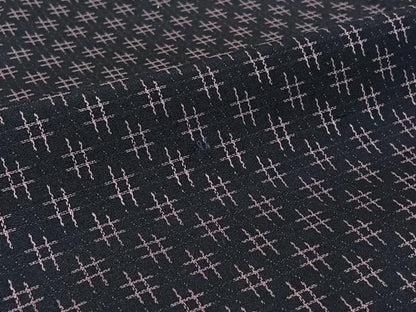 平和屋着物▽上質な紬 単衣 幾何学文様 正絹 逸品 AABH5717jh