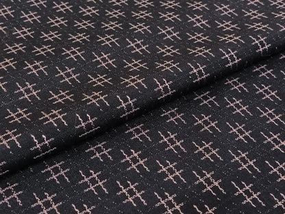 平和屋着物▽上質な紬 単衣 幾何学文様 正絹 逸品 AABH5717jh