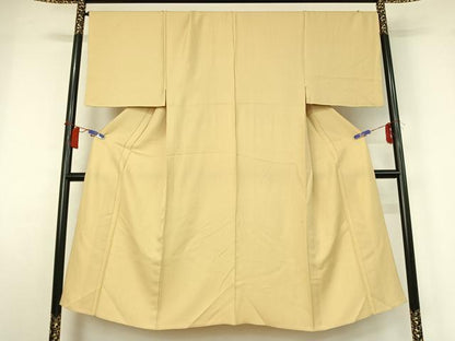 平和屋着物▽男性　色無地　単衣　蒸栗色　正絹　逸品　AABH5718jh