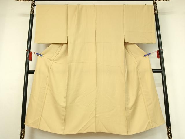 平和屋着物▽男性　色無地　単衣　蒸栗色　正絹　逸品　AABH5718jh