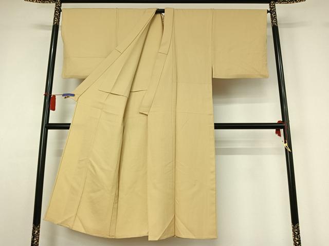 平和屋着物▽男性　色無地　単衣　蒸栗色　正絹　逸品　AABH5718jh