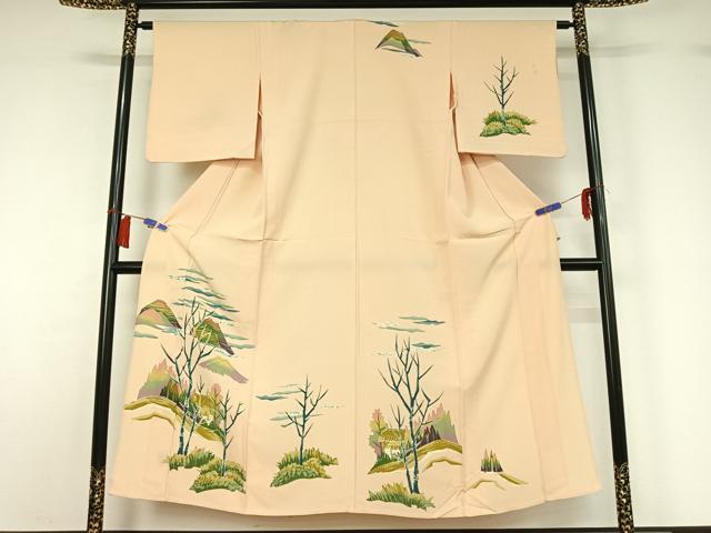 平和屋着物▽訪問着　単衣　風景文　正絹　逸品　AABH5720jh 平和屋着物▽訪問着 単衣 風景文 正絹 逸品 AABH5720jh