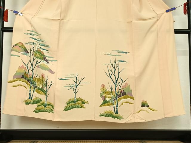 平和屋着物▽訪問着 単衣 風景文 正絹 逸品 AABH5720jh
