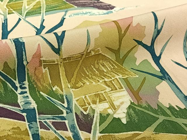 平和屋着物▽訪問着　単衣　風景文　正絹　逸品　AABH5720jh 平和屋着物□訪問着 風景文 暈し染め 正絹 逸品 AABI3896sxの通販 by