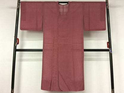 平和屋着物▽道行コート　スリーシーズン　春夏秋　塵除け　長春色　正絹　逸品　AABH5724jh