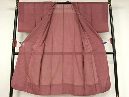 平和屋着物▽道行コート　スリーシーズン　春夏秋　塵除け　長春色　正絹　逸品　AABH5724jh
