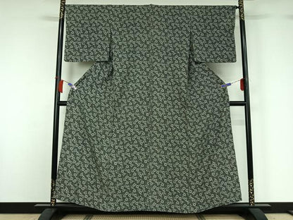 平和屋着物▽上質な小紋　単衣　花尽くし文　やまと誂製　正絹　逸品　AABH5726jh