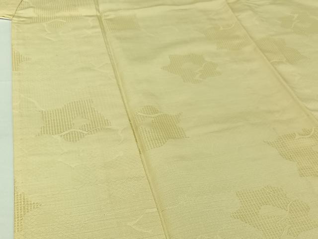 平和屋着物▽お召 単衣 花尽くし地紋 砥粉色 正絹 逸品 AABH5729jh