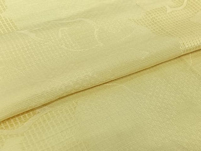 平和屋着物▽お召　単衣　花尽くし地紋　砥粉色　正絹　逸品　AABH5729jh