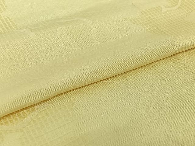 平和屋着物▽お召　単衣　花尽くし地紋　砥粉色　正絹　逸品　AABH5729jh
