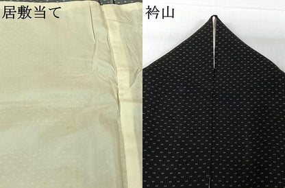 平和屋着物▽訪問着　単衣　作家物　成り物　黒地　正絹　逸品　AABH5732jh